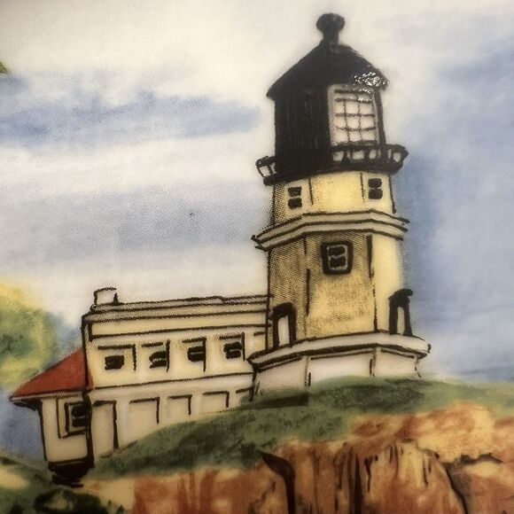 American Atelier Lighthouse Plate Set of 4 Cape Hatteras Coastal Decor - Picture 12 of 12